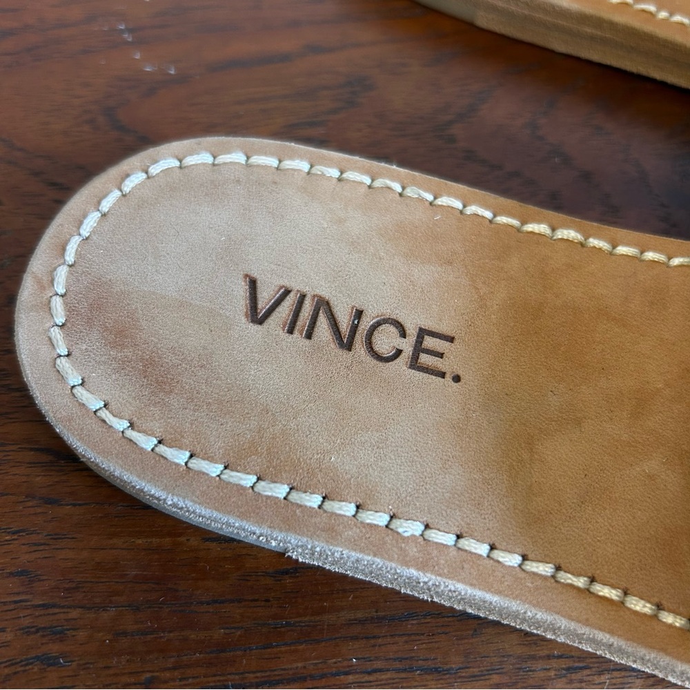 VINCE Suede-Leather Flat Mules Navy - Picture 4 of 8